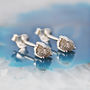 Tiny Raw Diamond April Birthstone Silver Stud Earrings, thumbnail 1 of 2