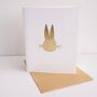 Handmade Gold Leaf Easter Bunny Rabbit Card, thumbnail 6 of 7