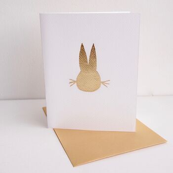 Handmade Gold Leaf Easter Bunny Rabbit Card, 6 of 7