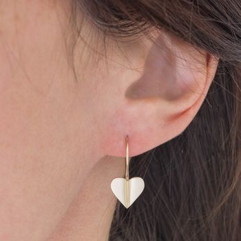 'Love Grows' 9ct Gold Heart Drop Earrings, 4 of 6