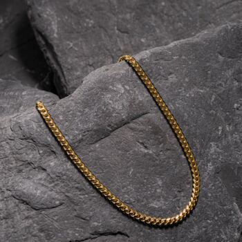 Mens Gold Plated Chain 3mm Gold Cuban Link Chain, 6 of 11