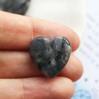 Labradorite Crystal Heart Black Flash For Protection, 4 of 4