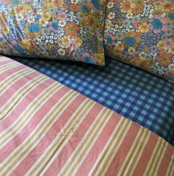 Vintage Stripe Organic Cotton Double Duvet Cover, 3 of 3