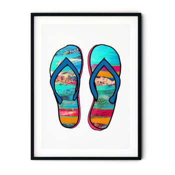 Blue Beach Sandals Print, 4 of 6