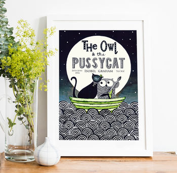 Personalised Owl And Pussycat Wedding Print, 3 of 10