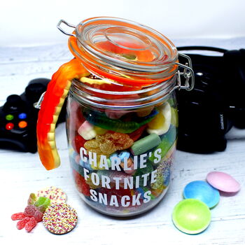 'Fortnite Snacks' Personalised Retro Sweets Jar, 2 of 3