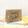Happy Easter Card, Hand Lettered Card With Easter Eggs, thumbnail 1 of 8