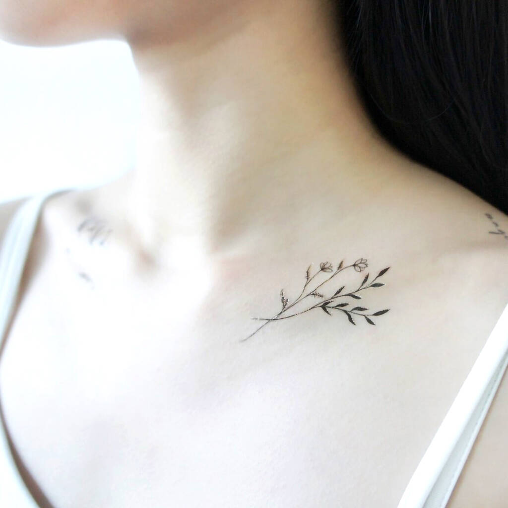 Black Flowers Two Temporary Tattoo By PAPERSELF 
