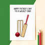 Funny Cricket Father's Day Card, thumbnail 1 of 3