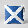Scottish Saltire Square Cushion Cover In Blue And White, thumbnail 4 of 12