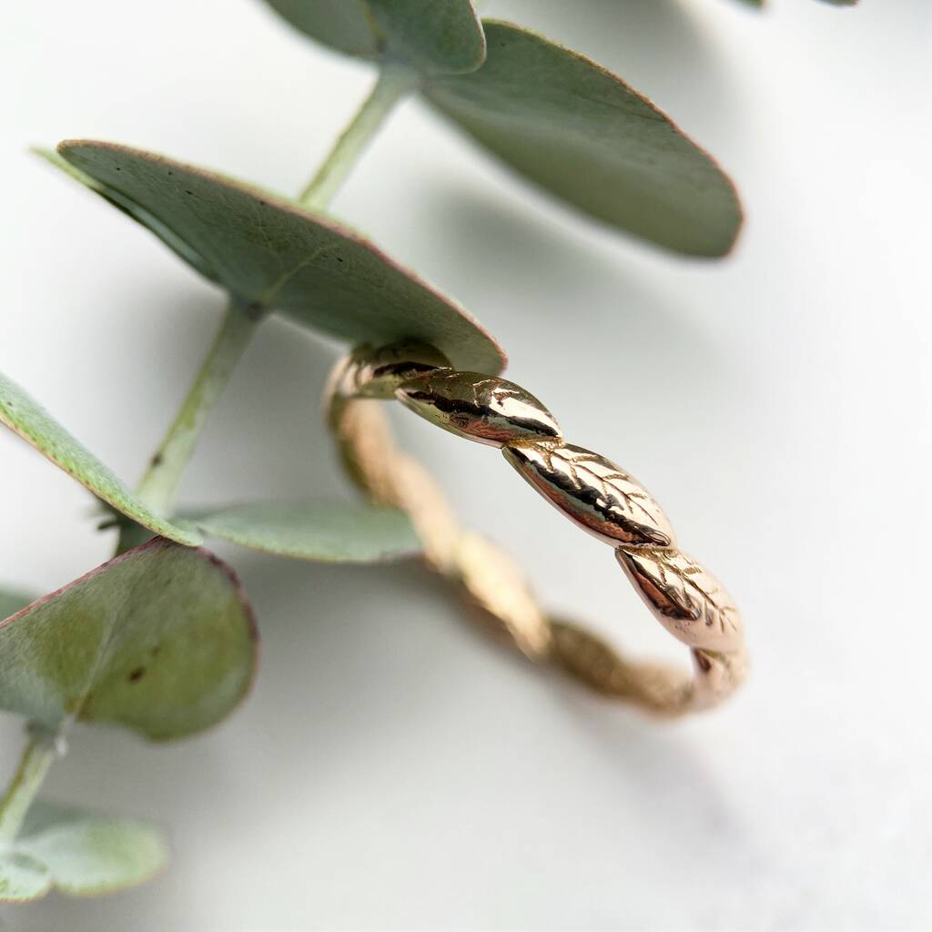 Rose Gold Laurel Leaf Ring, 1 of 4