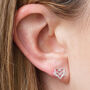 Sterling Silver Infinity Heart Stud Earrings, thumbnail 1 of 3
