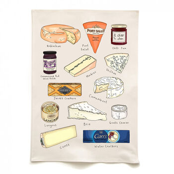 Cheese And Crackers Tea Towel, 2 of 3