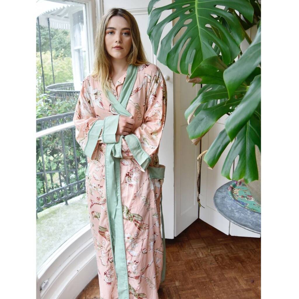 printed cotton dressing gown