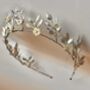 The Margot Crown Leaf Vine Mother Of Pearl Carved Shell Art Nouveau Headpiece, thumbnail 10 of 12