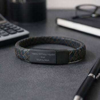 Gifts For Men Personalised Leather Bracelet, 3 of 11
