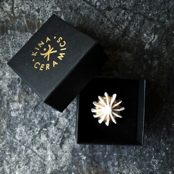 Porcelain Iced Gem Ring Plated With Gold Or Platinum, 6 of 7