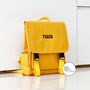Yellow Small Personalised Kids School Flap Backpack, thumbnail 2 of 3