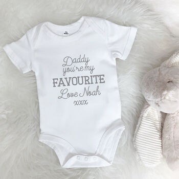 Daddy You're My Favourite Personalised Babygrow, 2 of 9