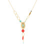 Long Gold Plated Necklace With Turquoise Stone, thumbnail 2 of 3