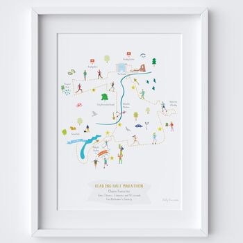 Reading Half Marathon Route Map Personalised Print, 2 of 3