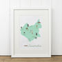 Leicestershire County Map Illustration Print, thumbnail 5 of 6