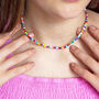 Multi Coloured Beaded Necklace, thumbnail 8 of 11