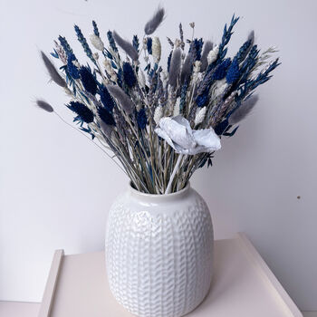 Navy Blue Dried Flower Arrangement With Lavender, 4 of 9