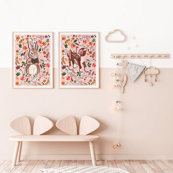 Woodland Bunny Nursery Print, 4 of 9