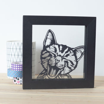 Framed Handmade Personalised Pet Portrait Papercut, 5 of 7