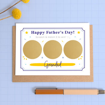 Personalised Father's Day Match Three Scratch Card, 4 of 9