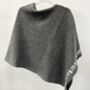 Lambswool Knitted Poncho Cliff Grey And White, thumbnail 5 of 5