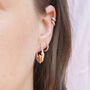 18ct Gold Plated Claddagh Creole Hoop Earrings, thumbnail 3 of 5