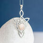 Genuine Opal Celtic Knot Necklace In Sterling Silver, thumbnail 1 of 10