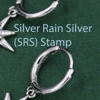 Starburst Huggie Hoop Earrings In Sterling Silver, 2 of 12