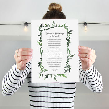 Personalised Wedding Vows Reading Anniversary Print, 3 of 4