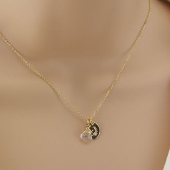 Wrapped Birthstone Initial Necklace, 8 of 12