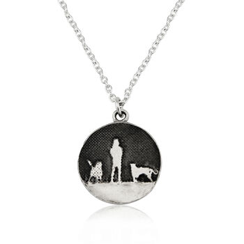 Two Dogs Beneath The Nights Sky Dog Lovers Necklace, 4 of 5