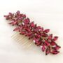 ‘Enya’ Wine Red Crystal Hair Comb, thumbnail 1 of 5