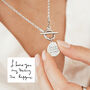 Personalised Handwriting T Bar Necklace With Rope Chain, thumbnail 1 of 9
