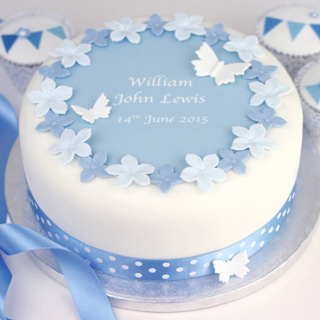 Personalised Boys Christening Cake Topper By Clever Little Cake Kits