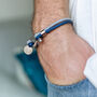 Personalised Mens Cord Bracelet With Fingerprint Charm, thumbnail 2 of 8