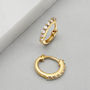 Gold Or Silver Small Diamond Style Huggie Hoop Earrings, thumbnail 2 of 10