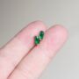 Emerald Birthstone Stud Earrings, Green Stone Stud Earrings, thumbnail 1 of 7