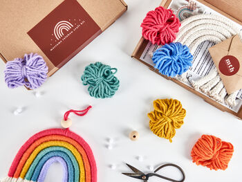 Make Your Own Bright Macrame Rainbow Craft Kit, 2 of 5