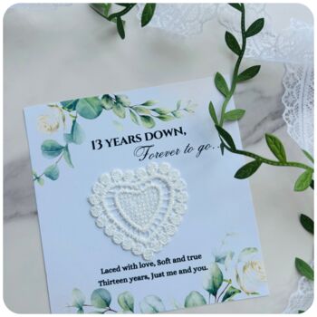 13th Wedding Anniversary Gift, A Lace Inspired Keepsake, 3 of 4