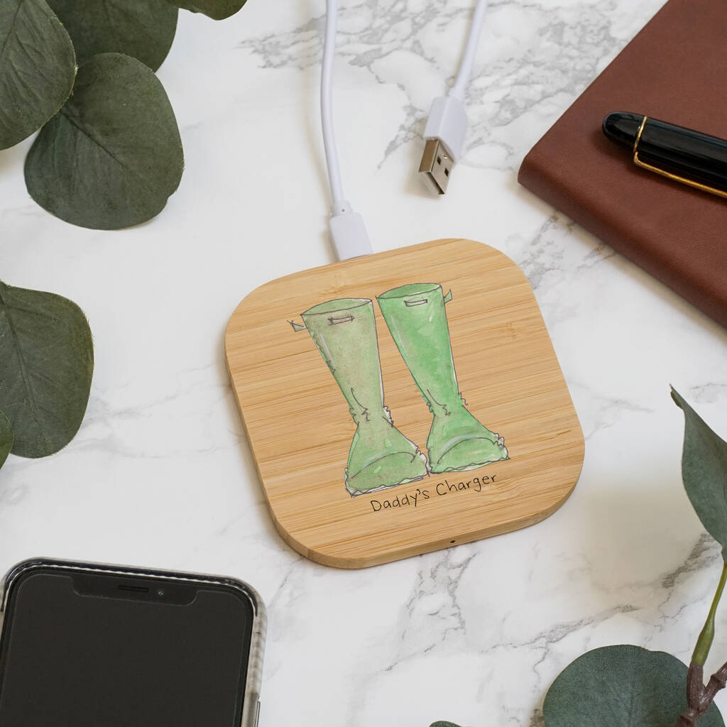 Personalised Welly Boot Wireless Charger, 1 of 7
