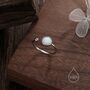 White Opal Open Ring In Sterling Silver, thumbnail 5 of 9