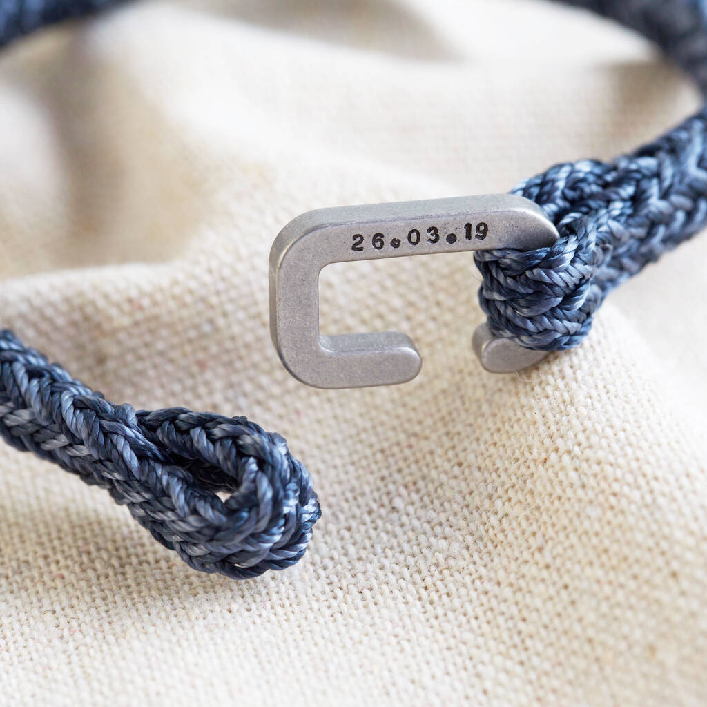 Personalised Woven Cord And Steel Clasp Bracelet By Lisa Angel ...