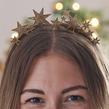 Gold Metal Star Christmas Headband, 2 of 4